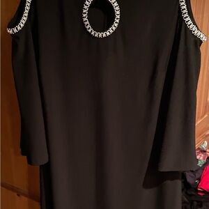Elegant Black Dress with Silver Accents